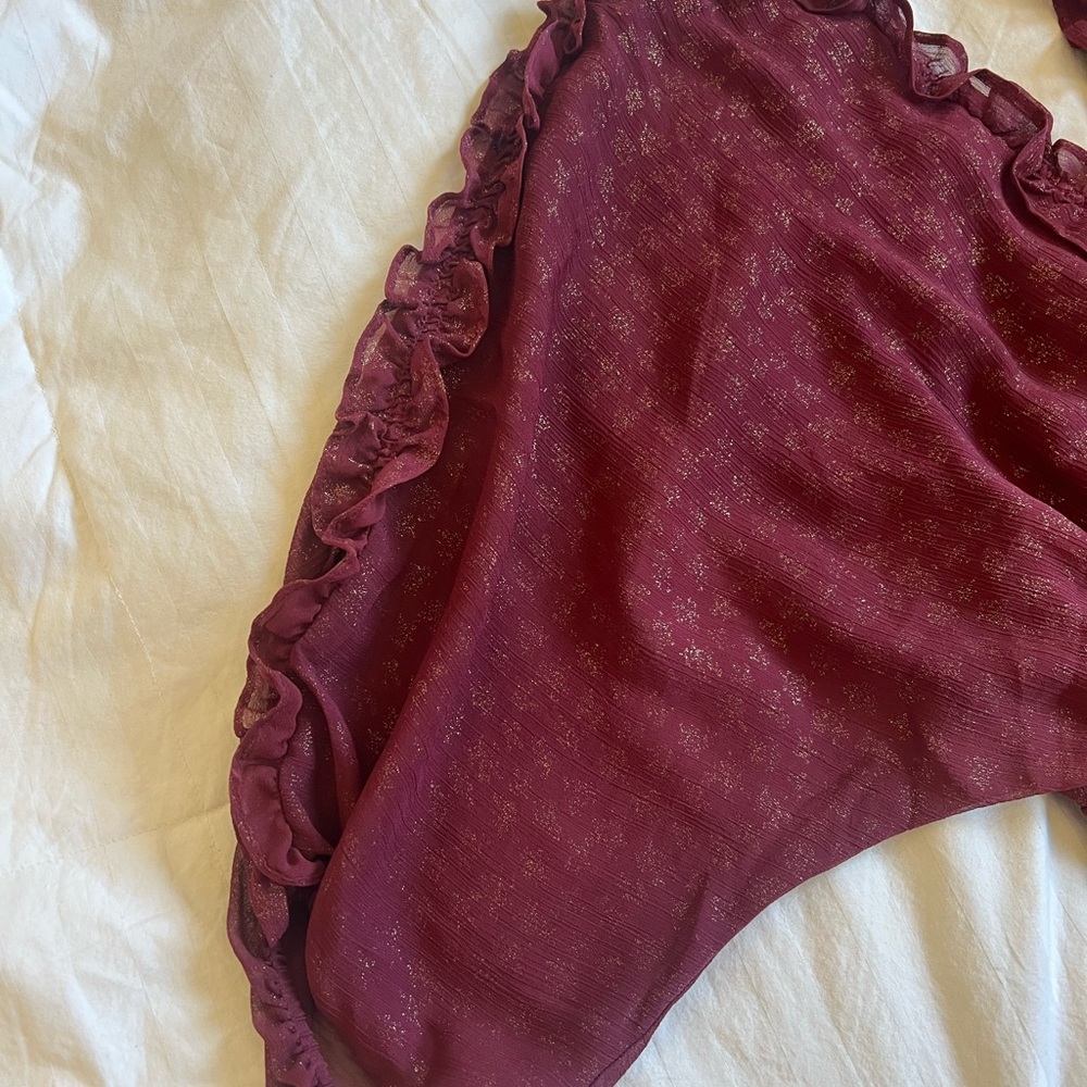 Burgundy Ruffle Dress - Picture 4 of 4